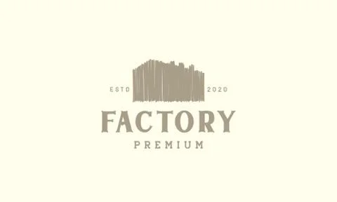 Factory  scribble building  logo design Stock Illustration