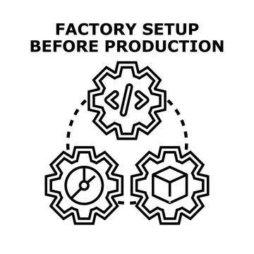 Factory setup before production process concept イラスト素材