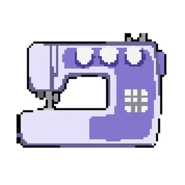 Factory sew machine pixel art vector illustration Illustrazione stock