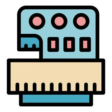 Factory sewing machine icon color outline vector Illustrazione stock