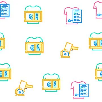 Factory sewing sew machine vector seamless pattern Stock Illustration