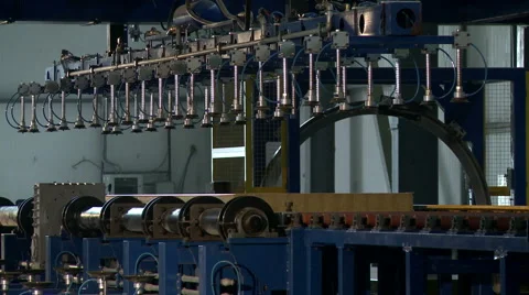 Factory shop. View of production machine Stock-Footage 59592192