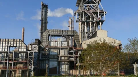 Factory Shot - White Smoke  Stock Footage 50489569