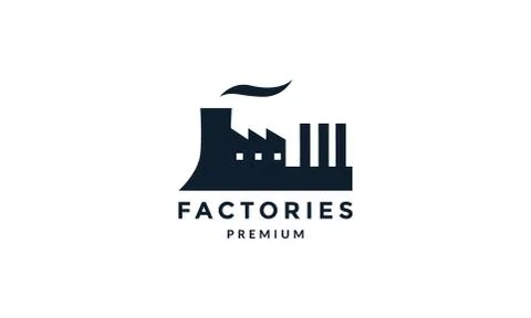 Factory silhouette simple  logo icon illustration Illustrazione stock