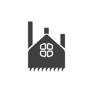 Factory silhouette symbol logo vector Stock Illustration