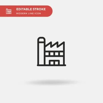 Factory Simple vector icon. Illustration symbol design template for web mobil Stock Illustration