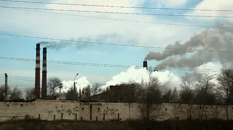Factory Smog Atmosphere Stock Footage 10877682
