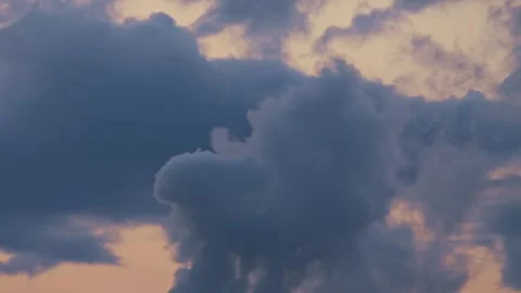 Factory Smoke Billowing into the Evening Sky During a Golden Sunset 库存影片 331166225