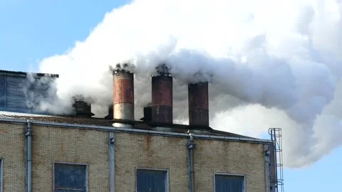 Factory smoke from the chimney Stock Footage 141282453