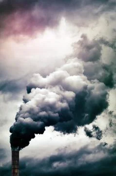 Factory smoke emission Stock Photos