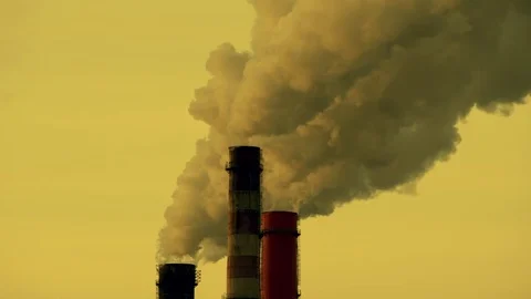 From factory smoke pipes, environmental pollution, toxic emissions, ecology Stock Footage 85040943