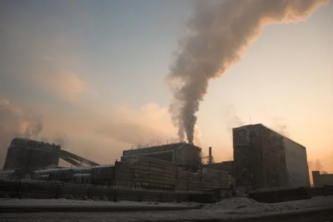 Factory smoke pollution Stock Photos
