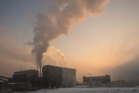 Factory smoke pollution Stock Photos
