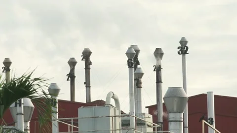 Factory smoke release Stock Footage 135845884