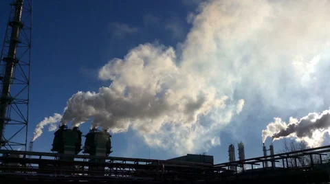 Factory smoke stack (10) Stock-Footage 44497721