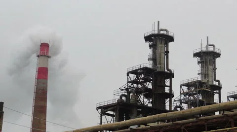 Factory smoke stack (14) Video stock 44497822
