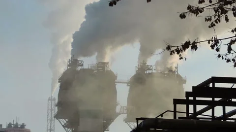 Factory smoke stack 2 times faster (5) Video stock 44497858