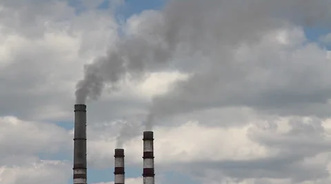 Factory smoke stack close up Stock Footage 25941756