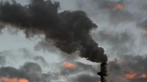 Factory smoke stack Stock Footage 12461949