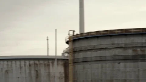 Factory Smoke stack - Oil refinery - petrochemical plant Stock Footage 82975154