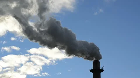 Factory smoke stack pollution Stock Footage 12462019