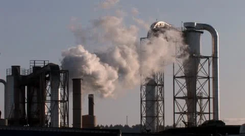 Factory Smoke Stacks 2 Stock Footage