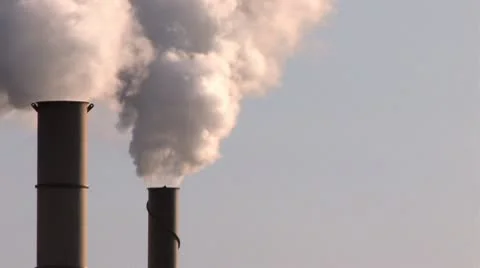 Factory Smoke Stacks 4 Stock Footage 10607355