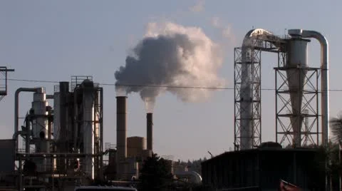 Factory Smoke Stacks Stock Footage 10607363