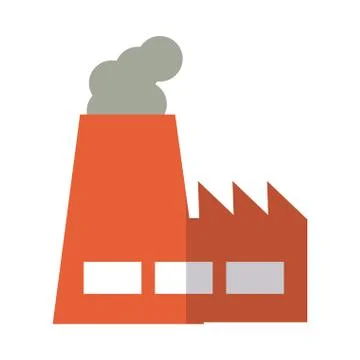 Factory smoke on white background Illustrazione stock
