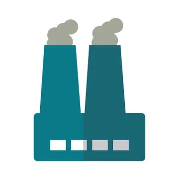 Factory smoke on white background Illustrazione stock