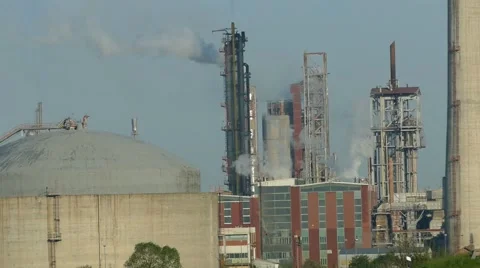 Factory Smoke - White Smoke 2 Stock Footage 50489606