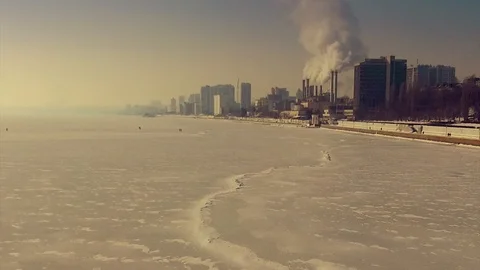 Factory smokes a pipe Stock Footage 85831809