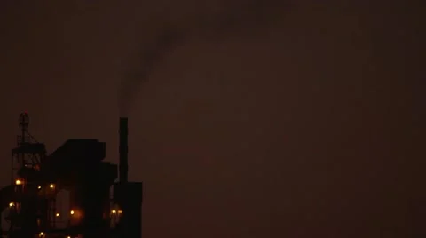Factory Smokestack Close-Up Stock Footage 47298064