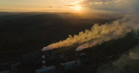 Factory Smokestack Spewing Out a Stream of Smoke. Video stock 220047553