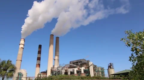 Factory Smokestacks Time lapse 01 (1080p 29.97) Stock Footage 61272079