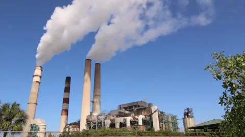 Factory Smokestacks Time lapse 01 (1080p 25fps) Video stock 61272087