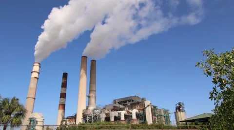 Factory Smokestacks Time lapse 01 (1080p 23.976) Stock Footage 61272089