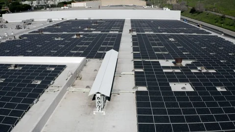 Factory Solar Panel Farm  V1-0005 Stock Footage 101855724