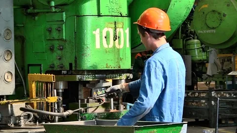 Factory stamping parts Stock Footage 70393396