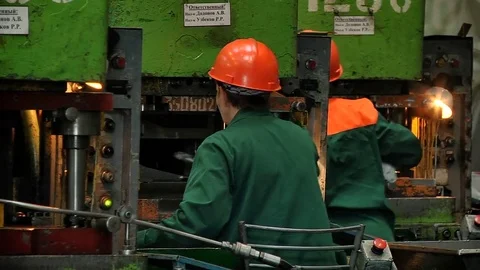 Factory stamping parts Stock Footage 70396183