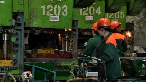 Factory stamping parts Stock Footage 70396751
