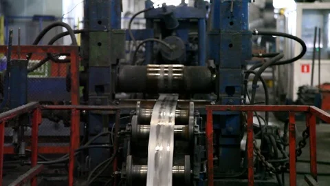 Factory Steel Pipe Machine Manufacturing Stock Footage 126628646
