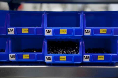 Factory stockroom boxes Stock Photos