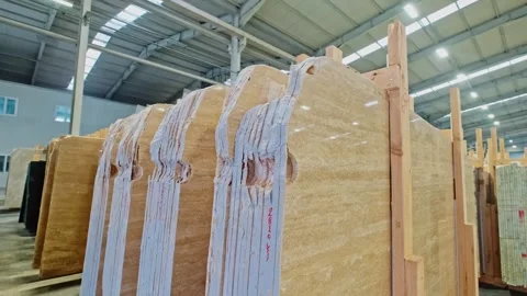 Factory Storage Area for Marble Slabs Vidéo 304240906