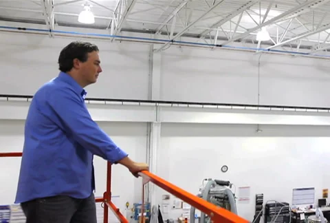 Factory Supervisor Crane Shot Stock Footage 939773