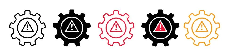 Factory System Error Icon Indicating Machinery Faults and Issues Stock-Illustration