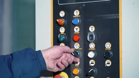At the factory there is an electric control panel in the substation Stock Footage 186778557