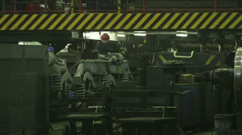 Factory Train Factory hall Stock Footage 33402770