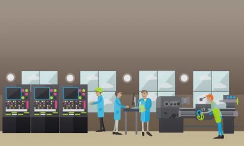 Factory turner vector illustration in flat style Stock Illustration