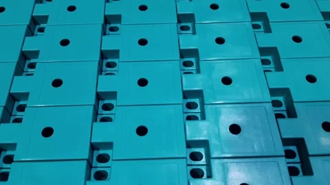 Factory-turquoise-plastic-video-01 Stock Footage 341710312